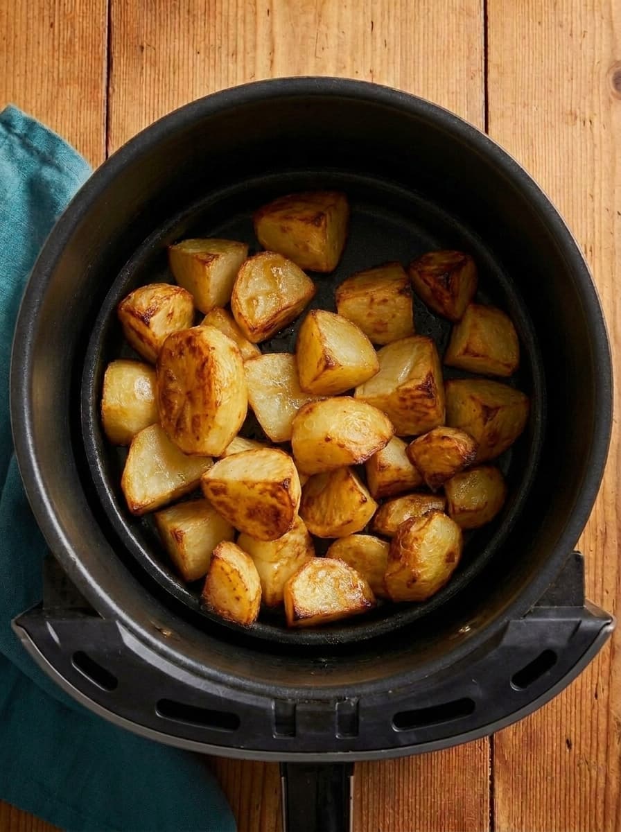 Crispy finished air fryer roast potatoes